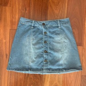 Button-Down Jean Skirt